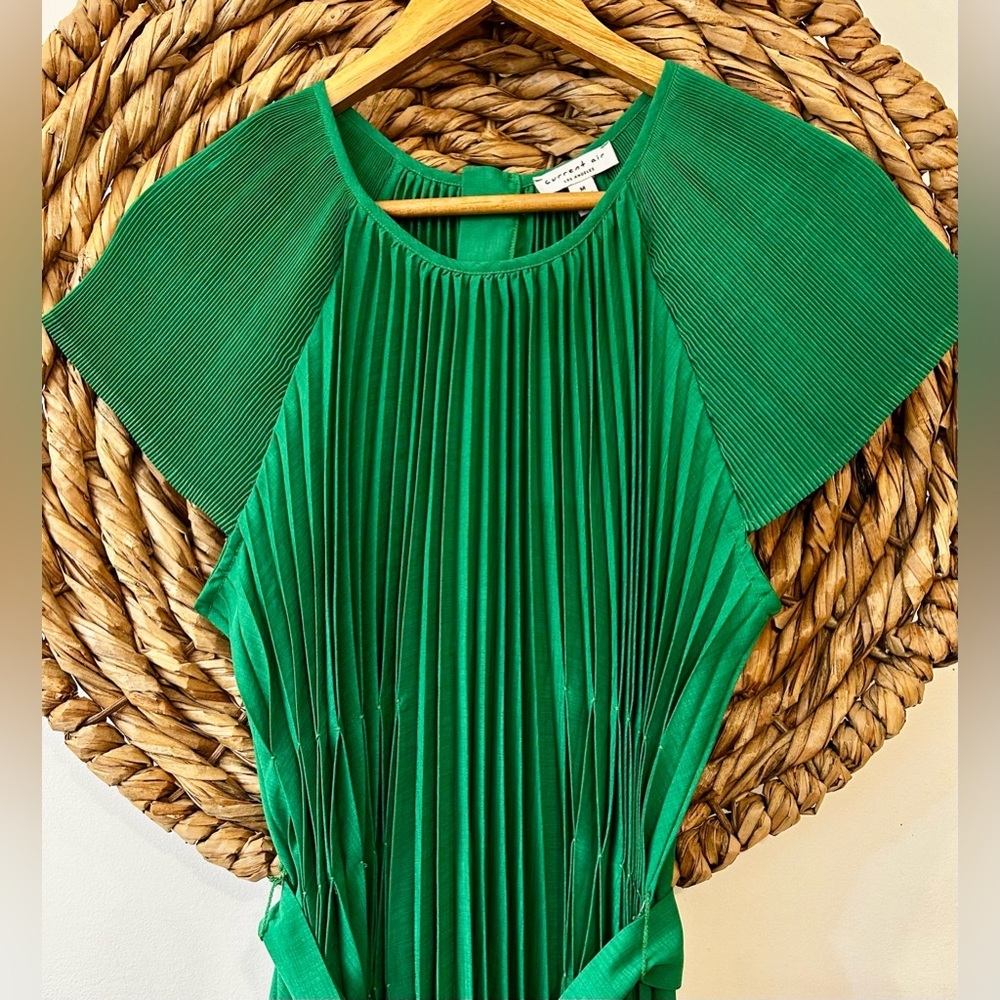 NWT Current Air Mona Pleated Maxi Dress Green Size Medium - Picture 8 of 16